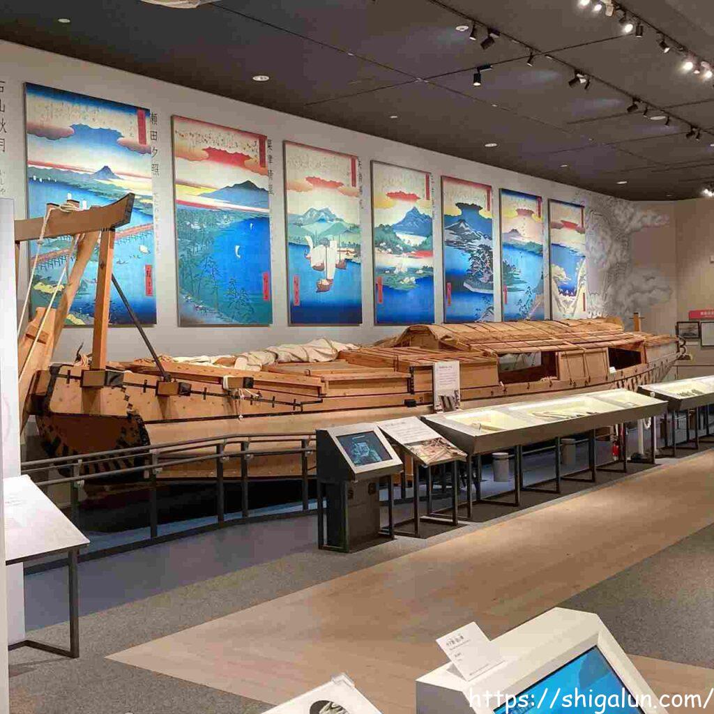 琵琶湖博物館B展示室の丸子船