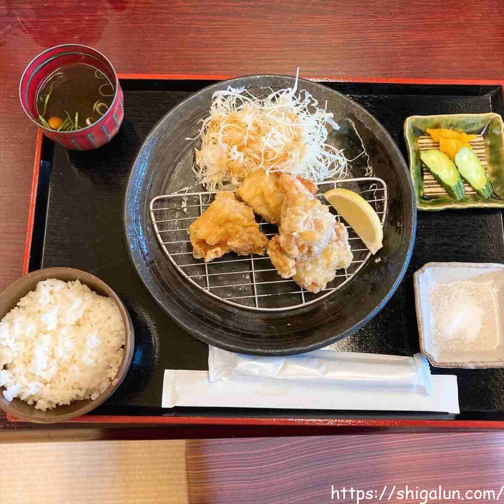 長命寺温泉天葉の湯 食事 唐揚げ定食